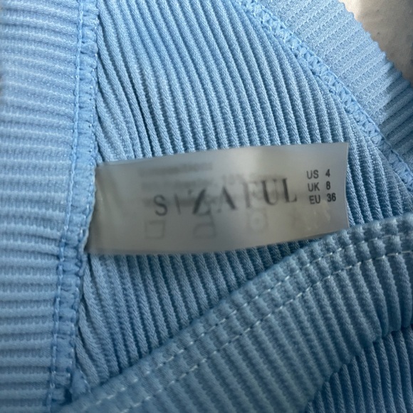 ZAFUL blue ribbed bikini top size 4 - Picture 4 of 4